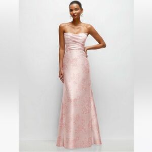 Dessy Collection Pink Floral Maxi Skirt